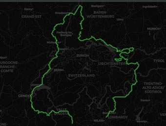 Mappa Route des crètes d'Alsace Foresta Nera e Foresta di Bregenz 