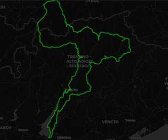 Mappa Moto Giro mozzafiato delle Dolomiti  del Trentino-Alto Adige